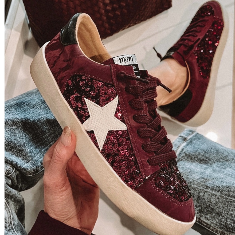 NWT Burgundy  colored sneakers